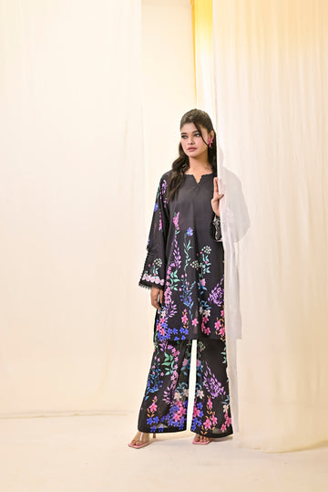 Midnight black floral bloom set